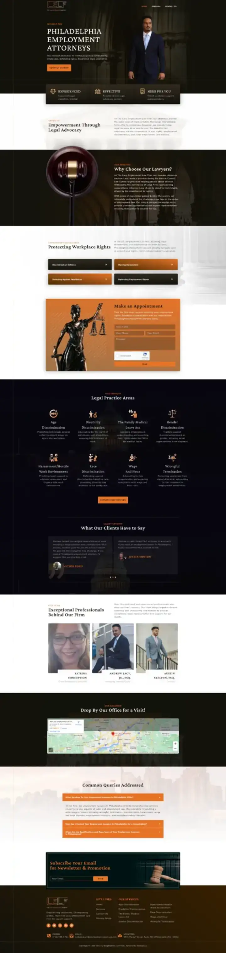 Lacy Employment Law website designed by Partopia