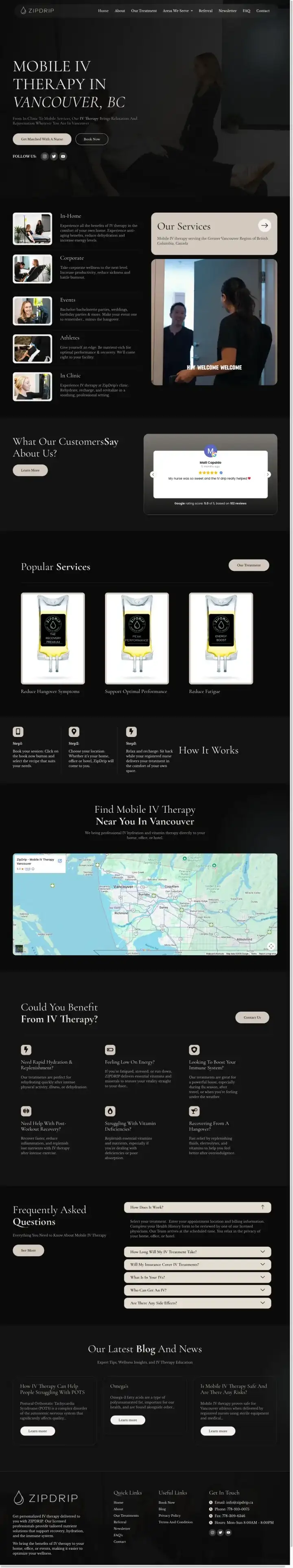 ZipDrip website designed by Partopia