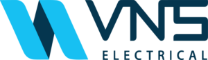 Logo of WNS Electrical featuring stylized blue "W" and dark blue text "WNS Electrical.